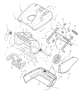 Auger And Control Assembly Diagram and Parts List for 6210540X37NA-5021E 2007 Briggs and Stratton Snow Blower